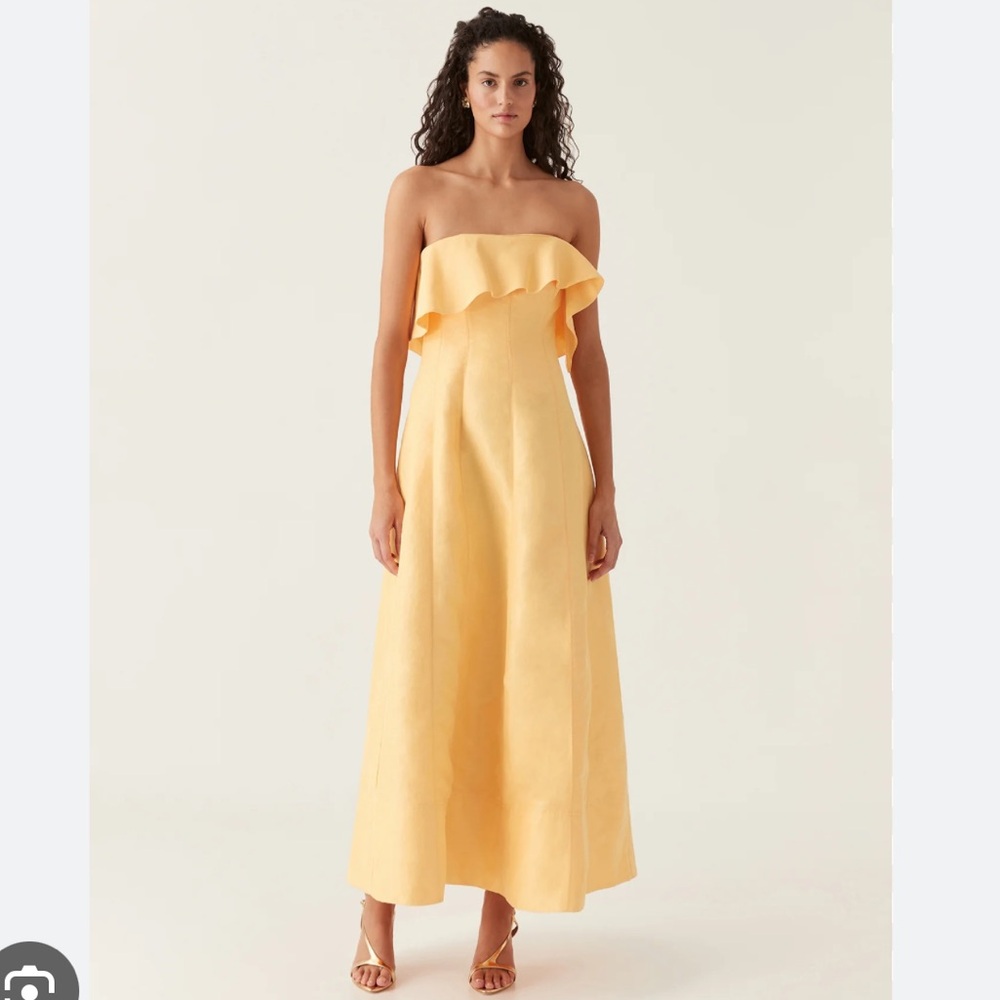Aje Shallows Strapless Gown - Marigold